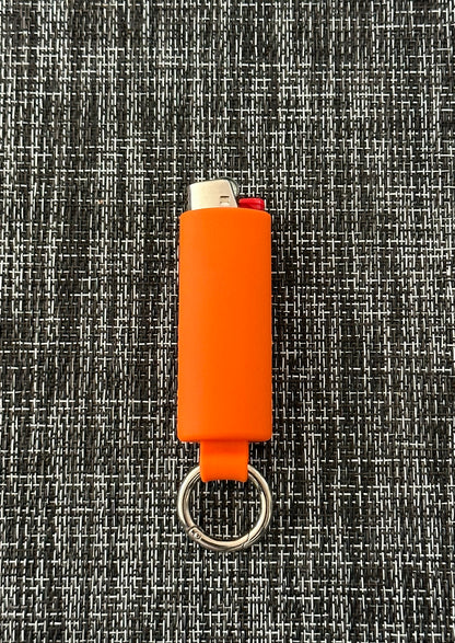 Orange Lighter Holder Keychain with Spring Clip made by Lighter Locators