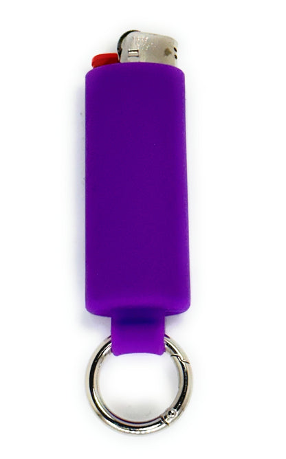 Purple Lighter Holder Keychain with Spring Clip made by Lighter Locators