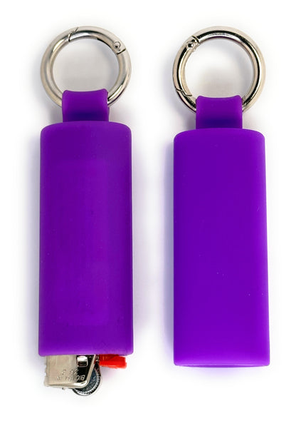 Purple Lighter Holder Keychain with Spring Clip made by Lighter Locators