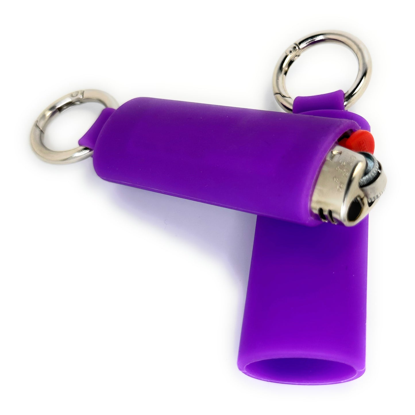 Purple Lighter Holder Keychain with Spring Clip made by Lighter Locators