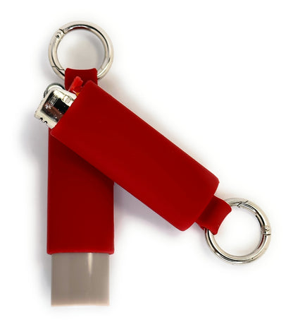 Burgundy Red Lighter Holder Keychain with Spring Clip made by Lighter Locators