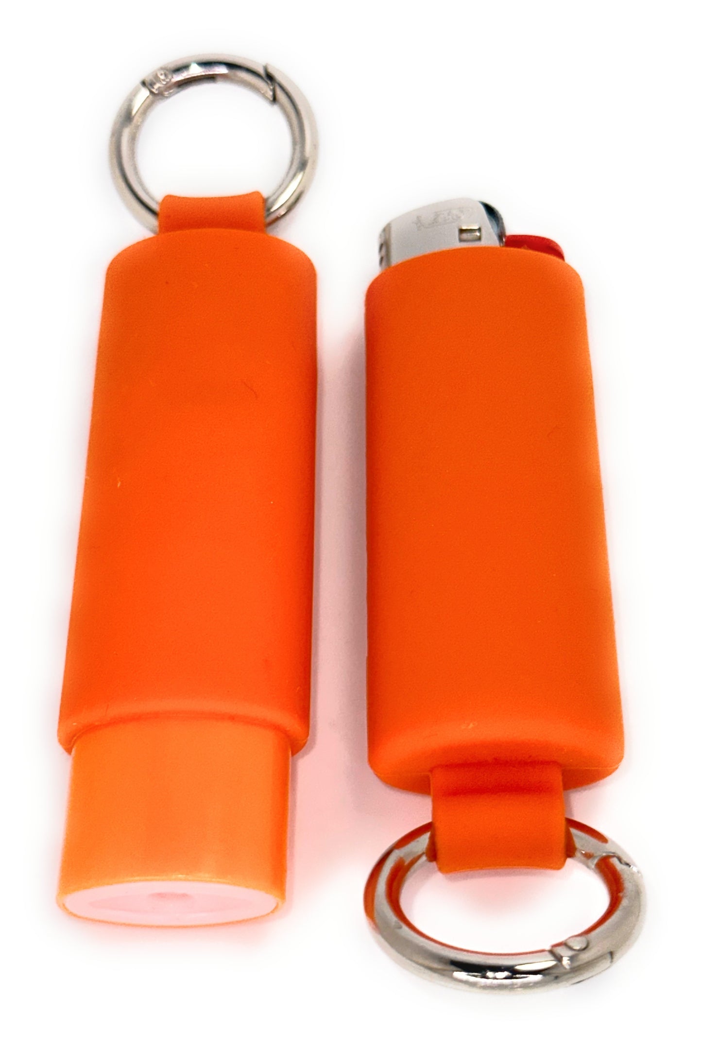 Orange Lighter Holder Keychain with Spring Clip made by Lighter Locators