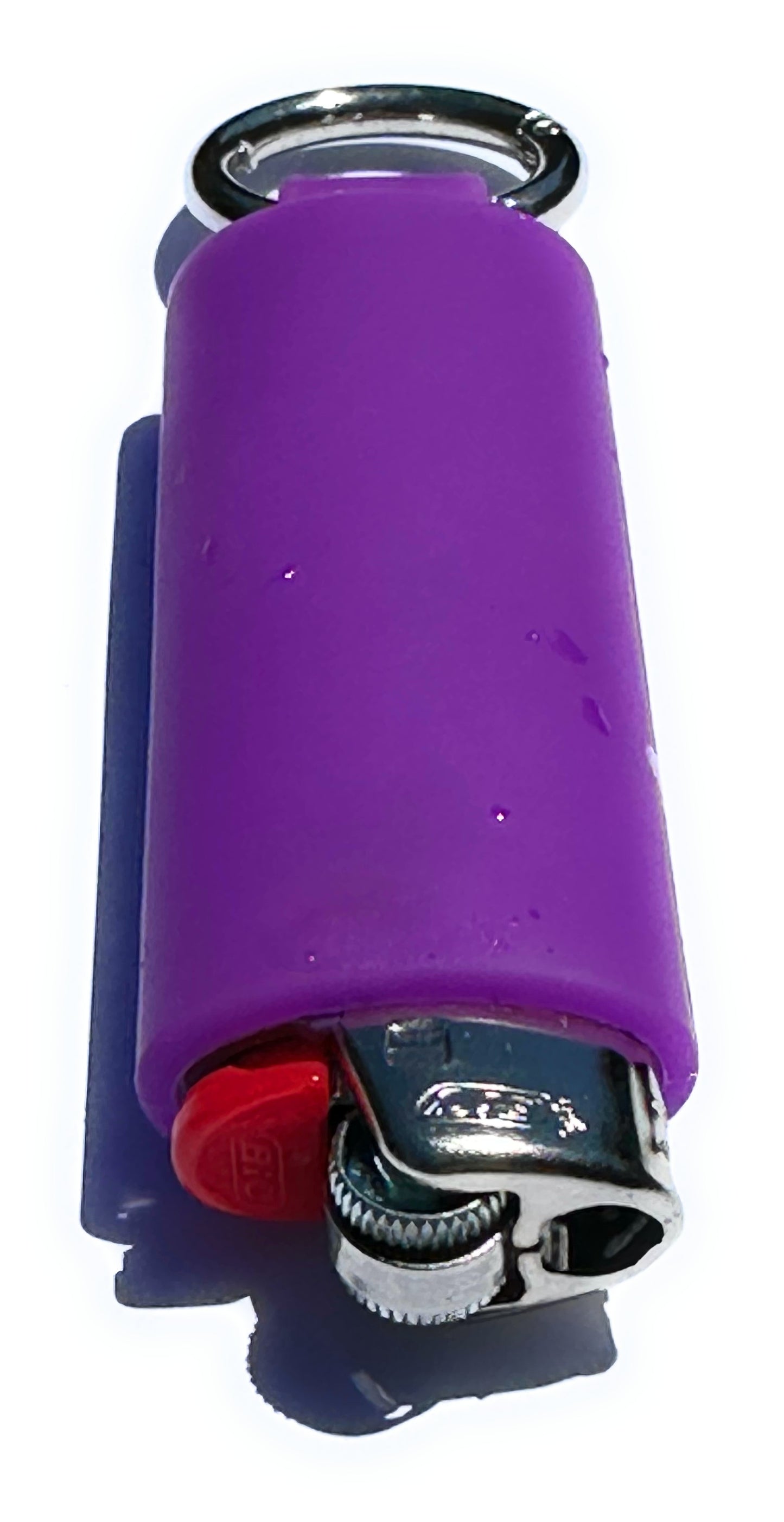 Purple Lighter Holder Keychain with Spring Clip made by Lighter Locators