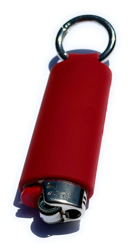 Burgundy Red Lighter Holder Keychain with Spring Clip made by Lighter Locators