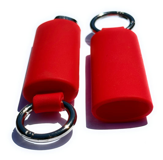 Red Lighter Holder Keychain with Spring Clip made by Lighter Locators