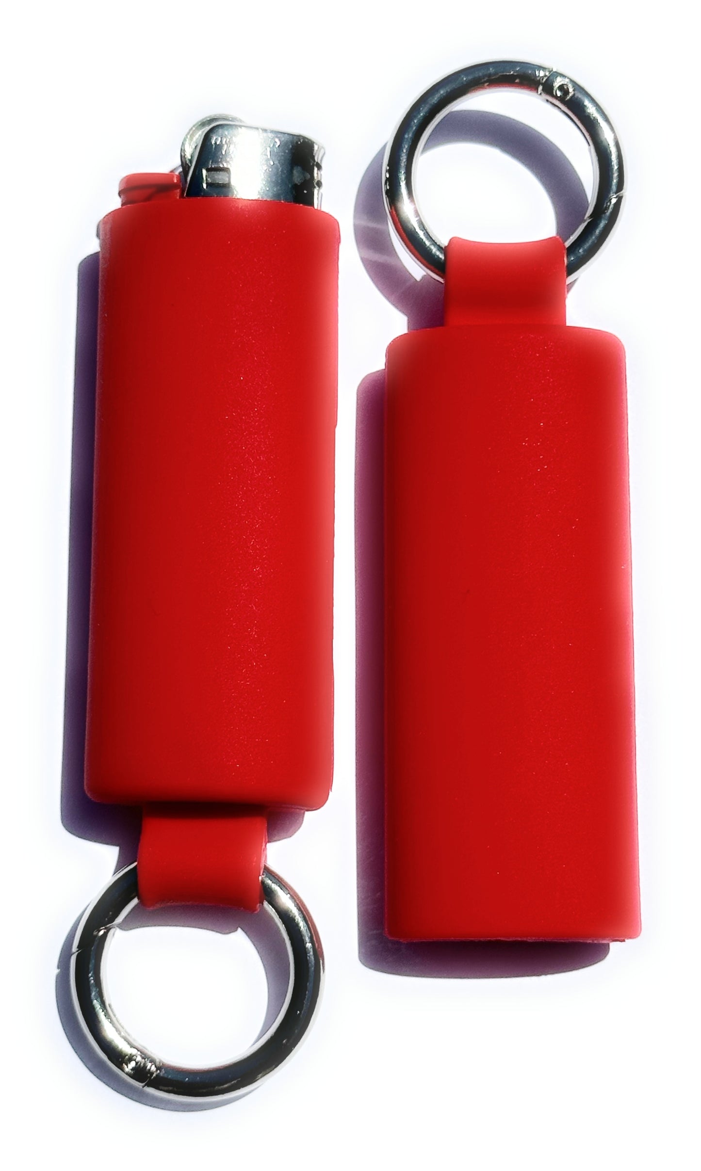 Red Lighter Holder Keychain with Spring Clip made by Lighter Locators