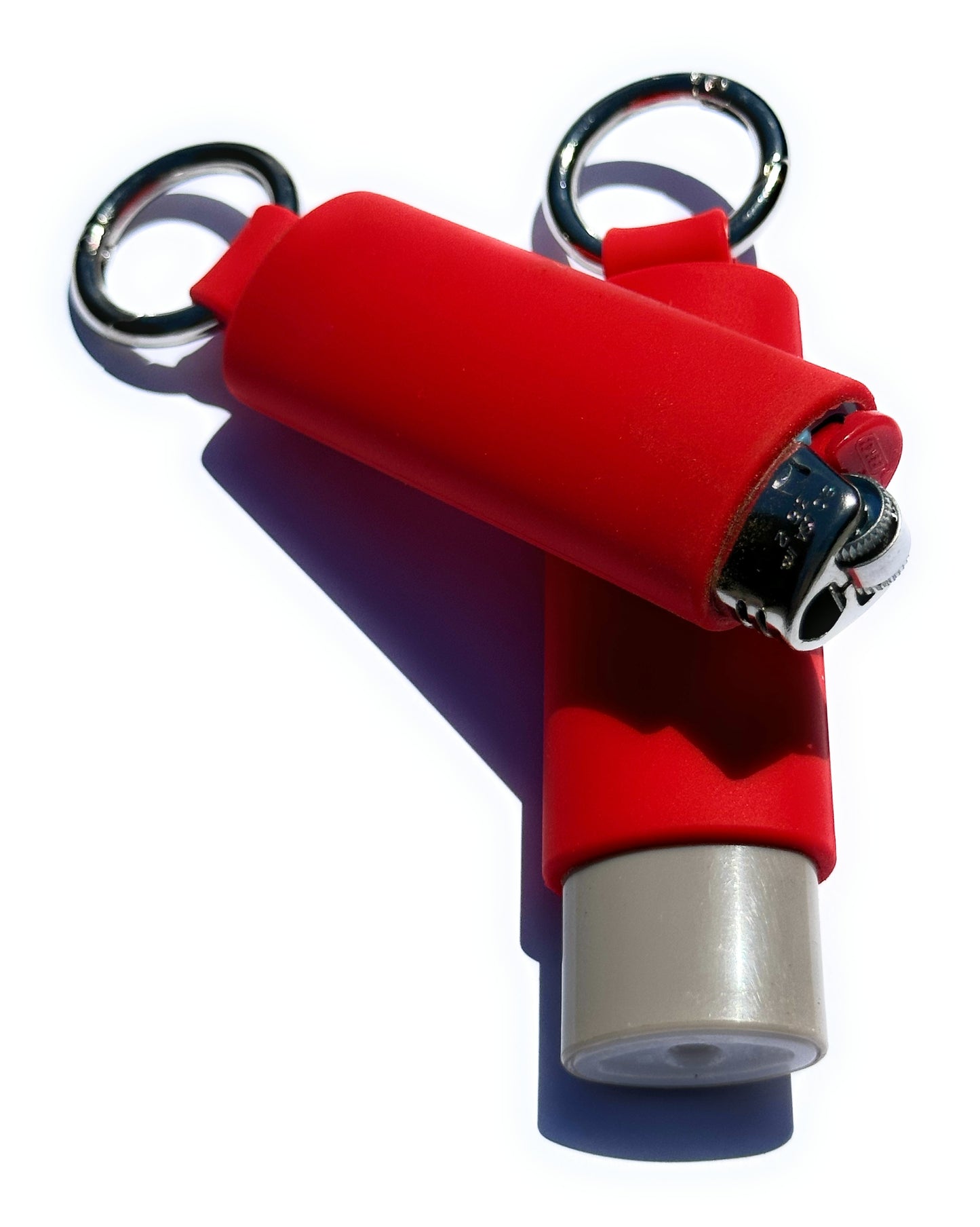 Red Lighter Holder Keychain with Spring Clip made by Lighter Locators