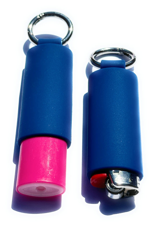 Navy Blue Lighter Holder Keychain with Spring Clip made by Lighter Locators