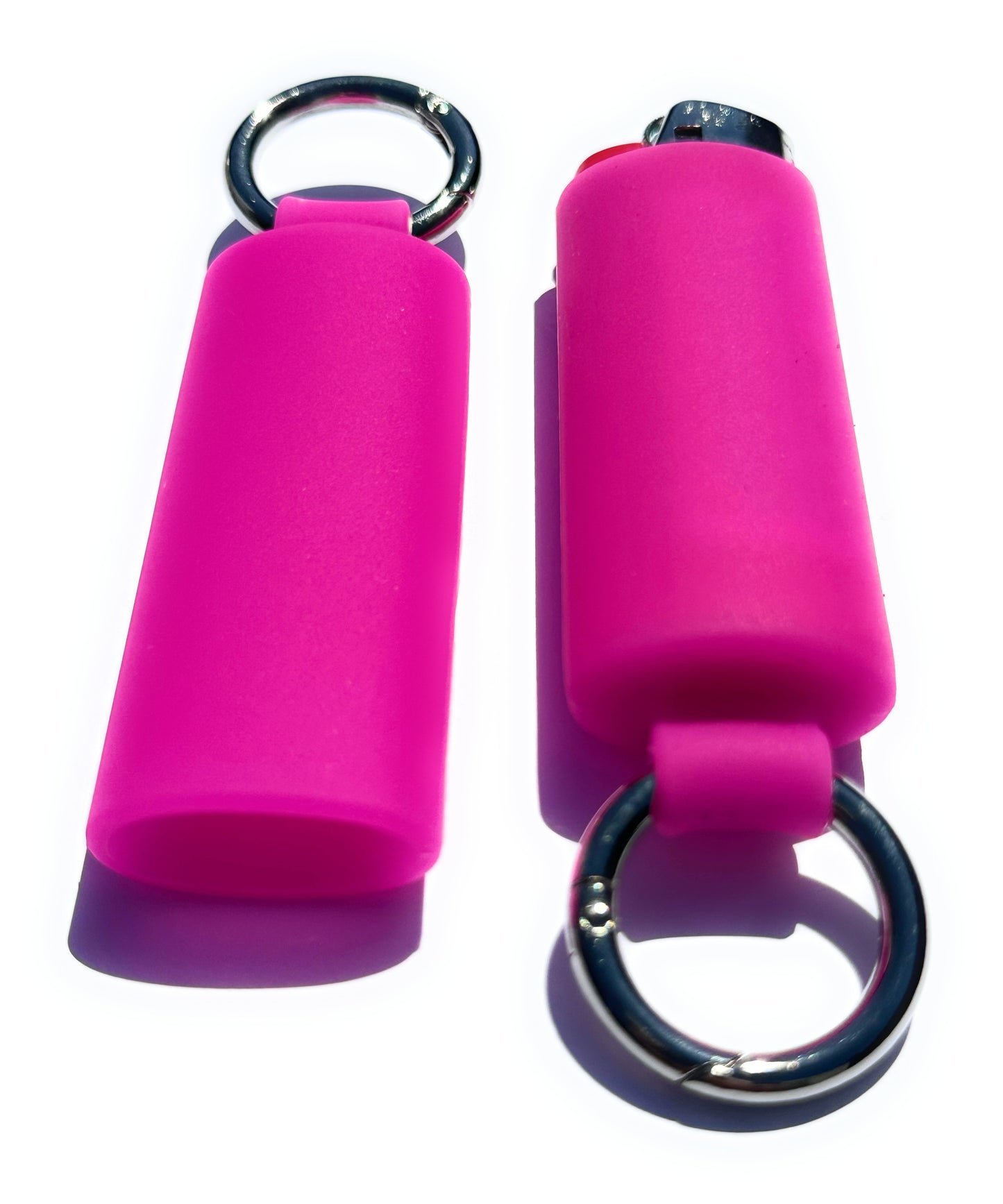 Fuchsia Lighter Holder Keychain with Spring Clip made by Lighter Locators