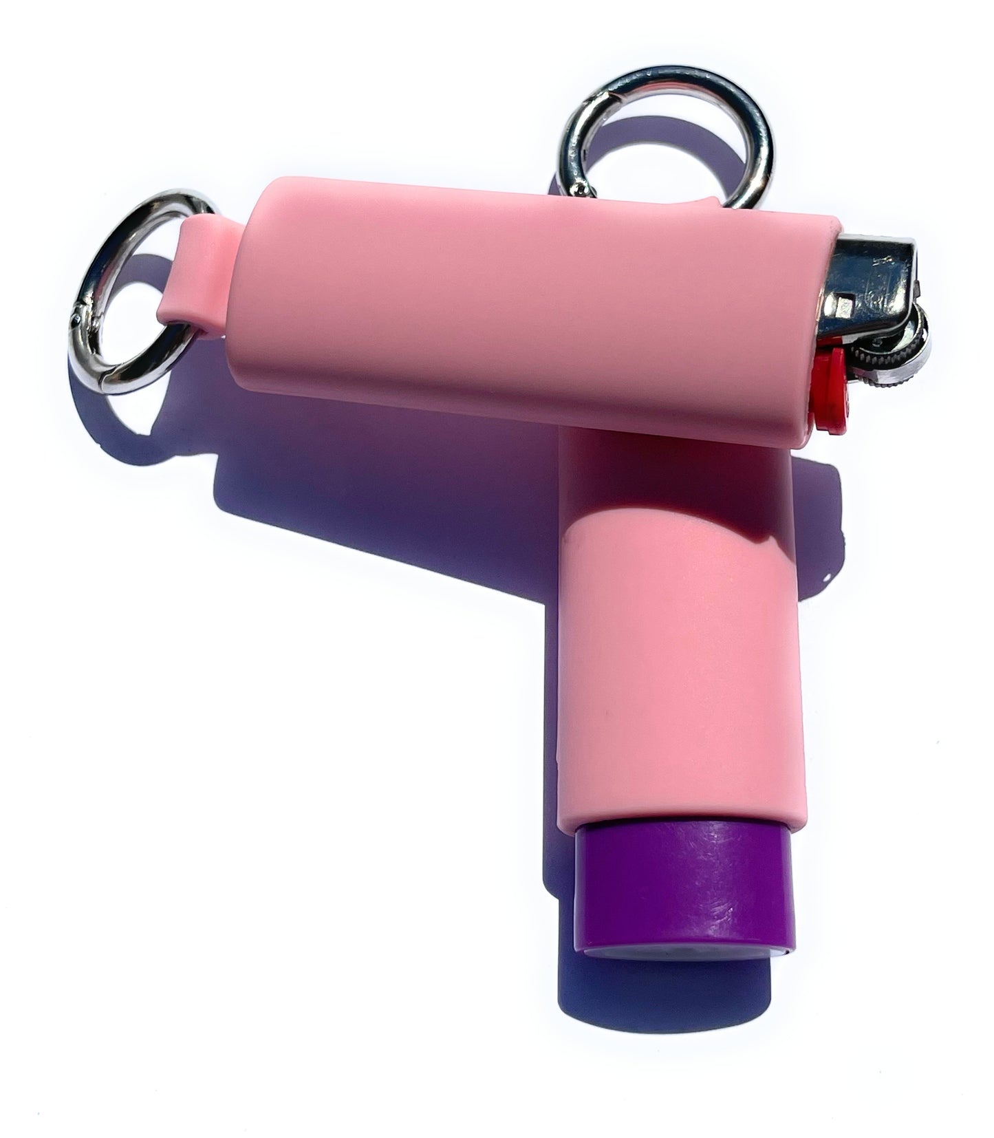 Pink Lighter Holder Keychain with Spring Clip made by Lighter Locators