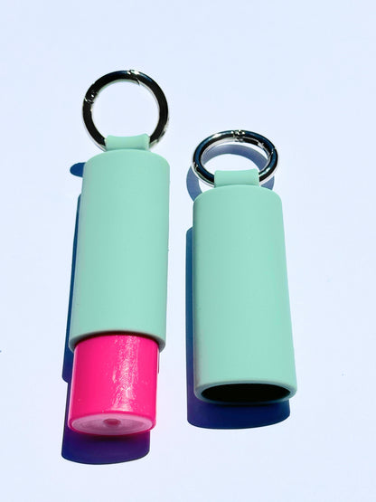 Light Gray Lighter Holder Keychain with Spring Clip made by Lighter Locators