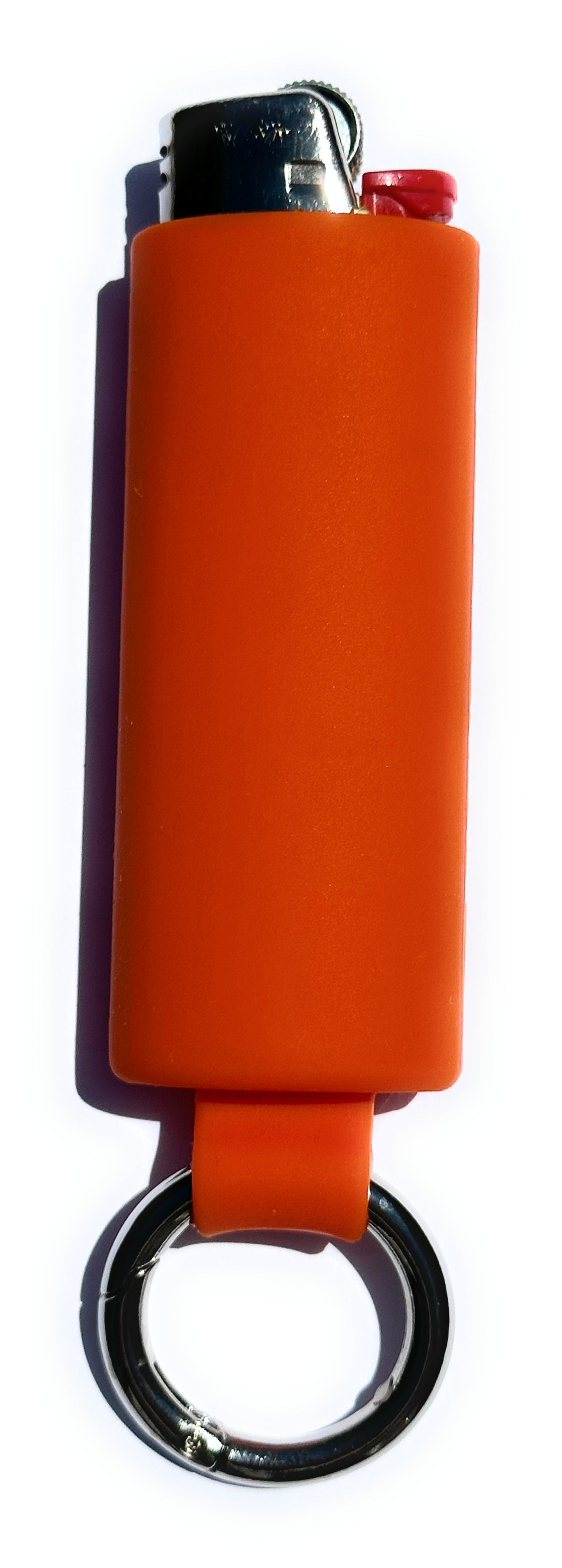 Orange Lighter Holder Keychain with Spring Clip made by Lighter Locators