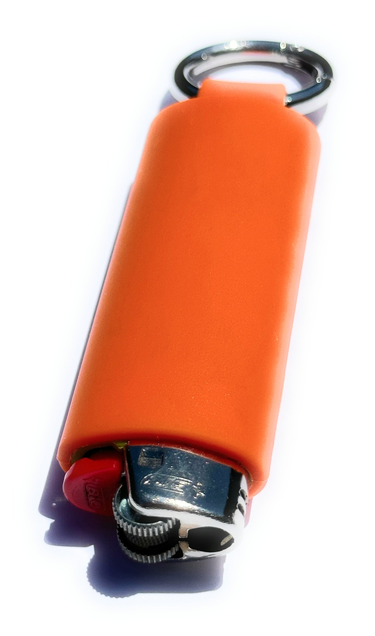 Orange Lighter Holder Keychain with Spring Clip made by Lighter Locators