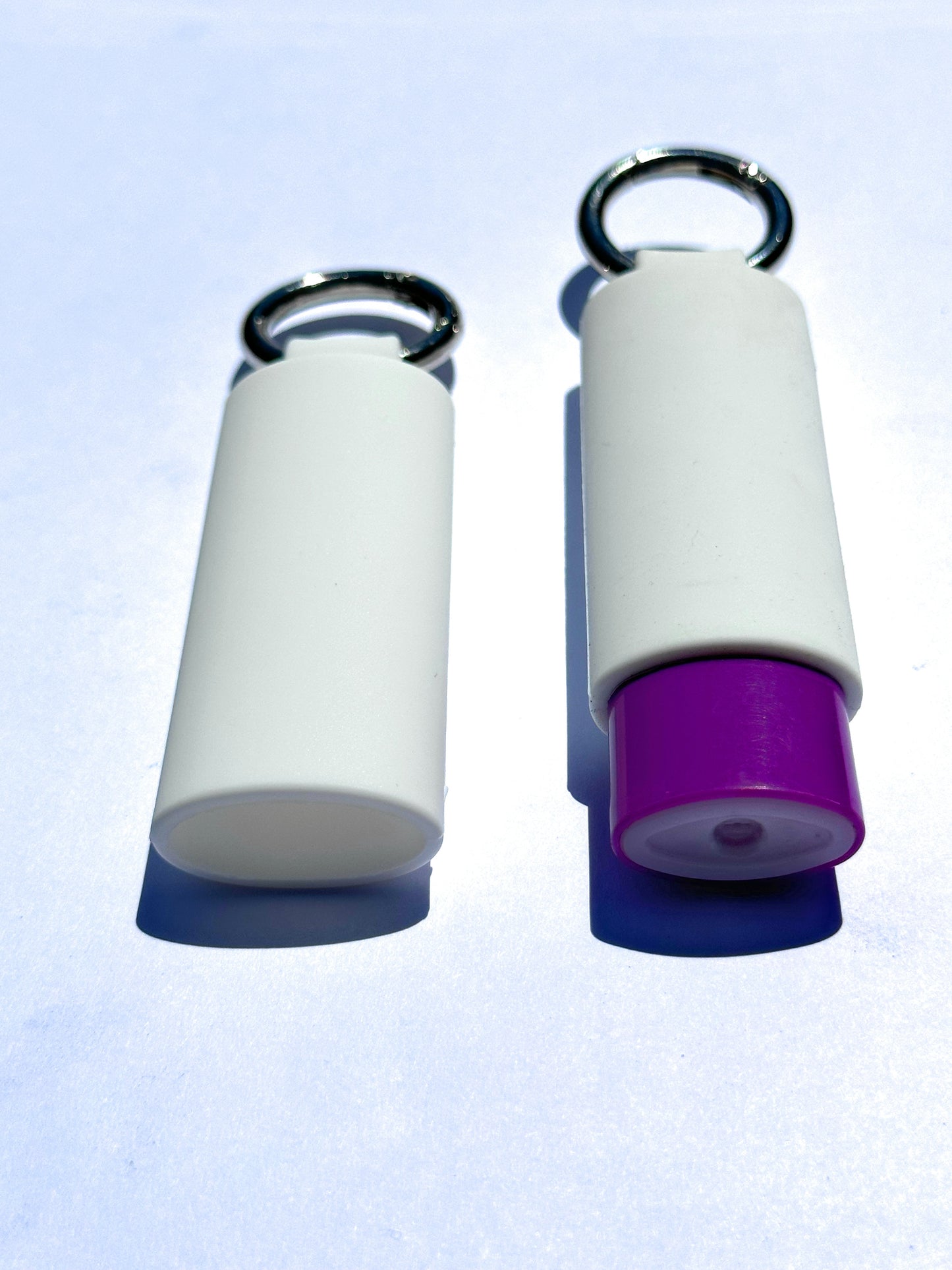 White Lighter Holder Keychain with Spring Clip made by Lighter Locators