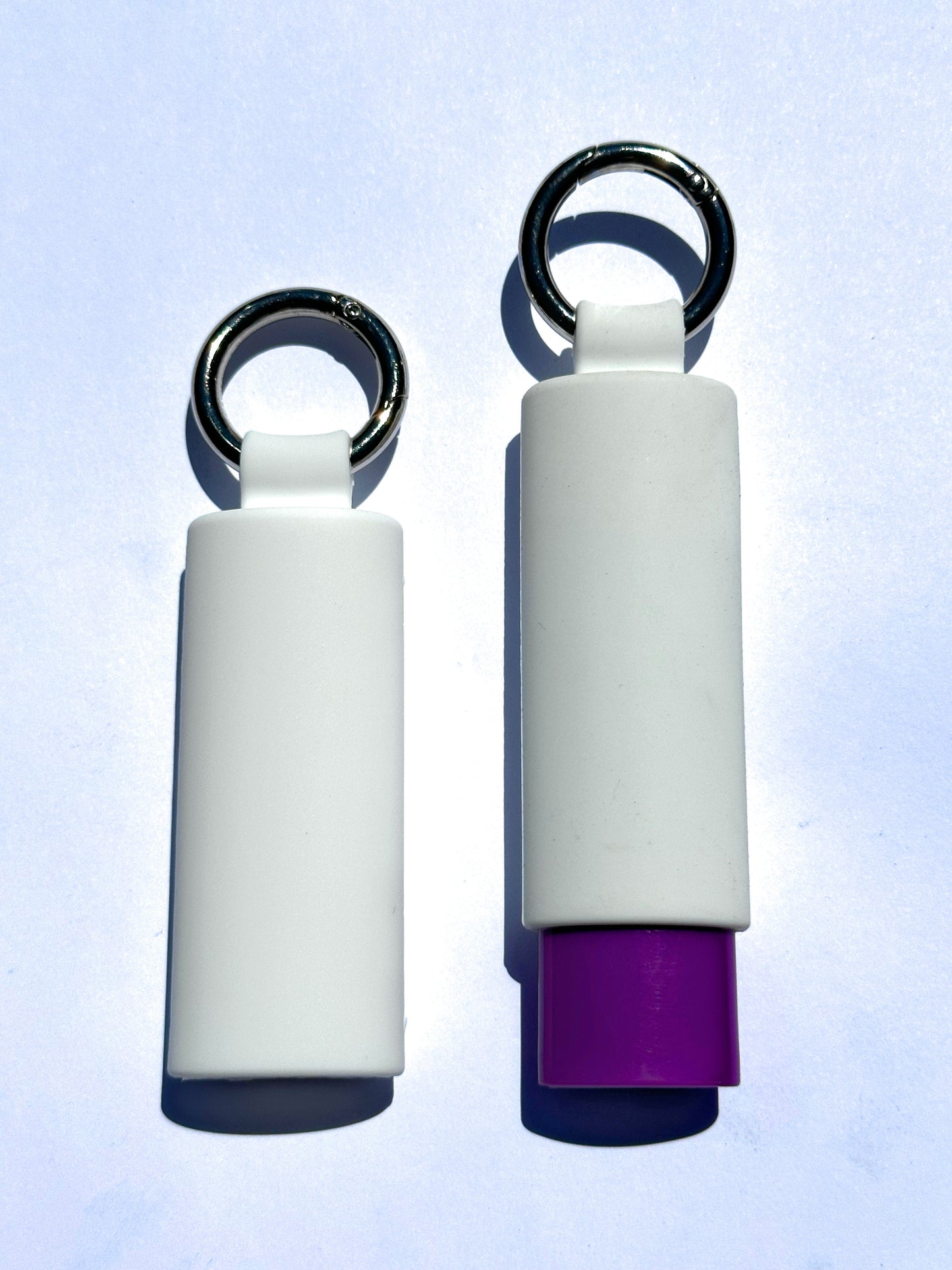 White Lighter Holder Keychain with Spring Clip made by Lighter Locators