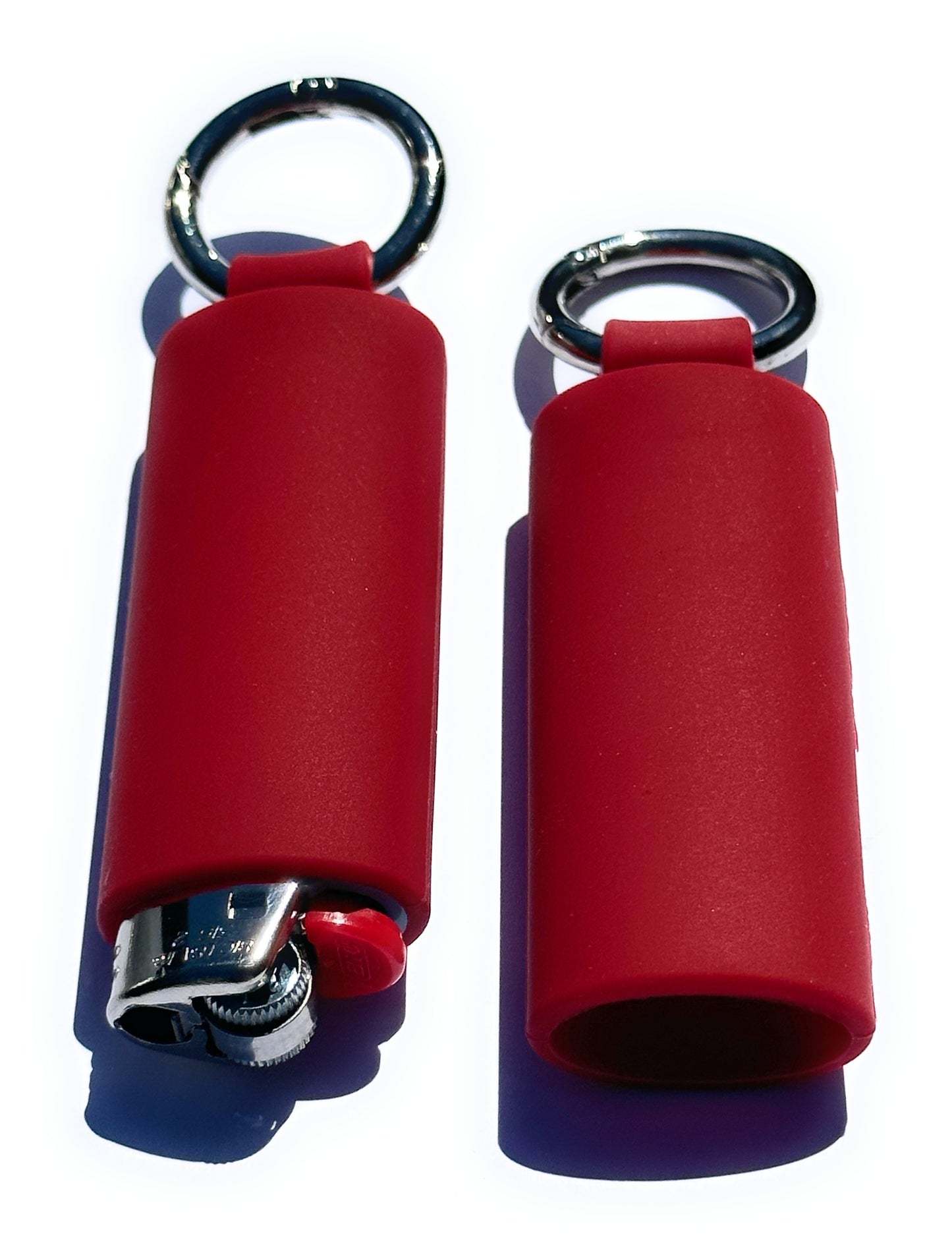 Burgundy Red Lighter Holder Keychain with Spring Clip made by Lighter Locators