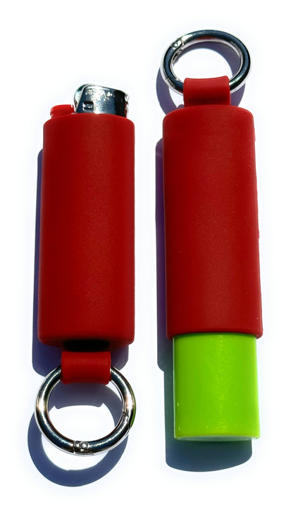 Burgundy Red Lighter Holder Keychain with Spring Clip made by Lighter Locators