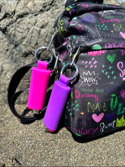 Purple Lighter Holder Keychain with Spring Clip made by Lighter Locators