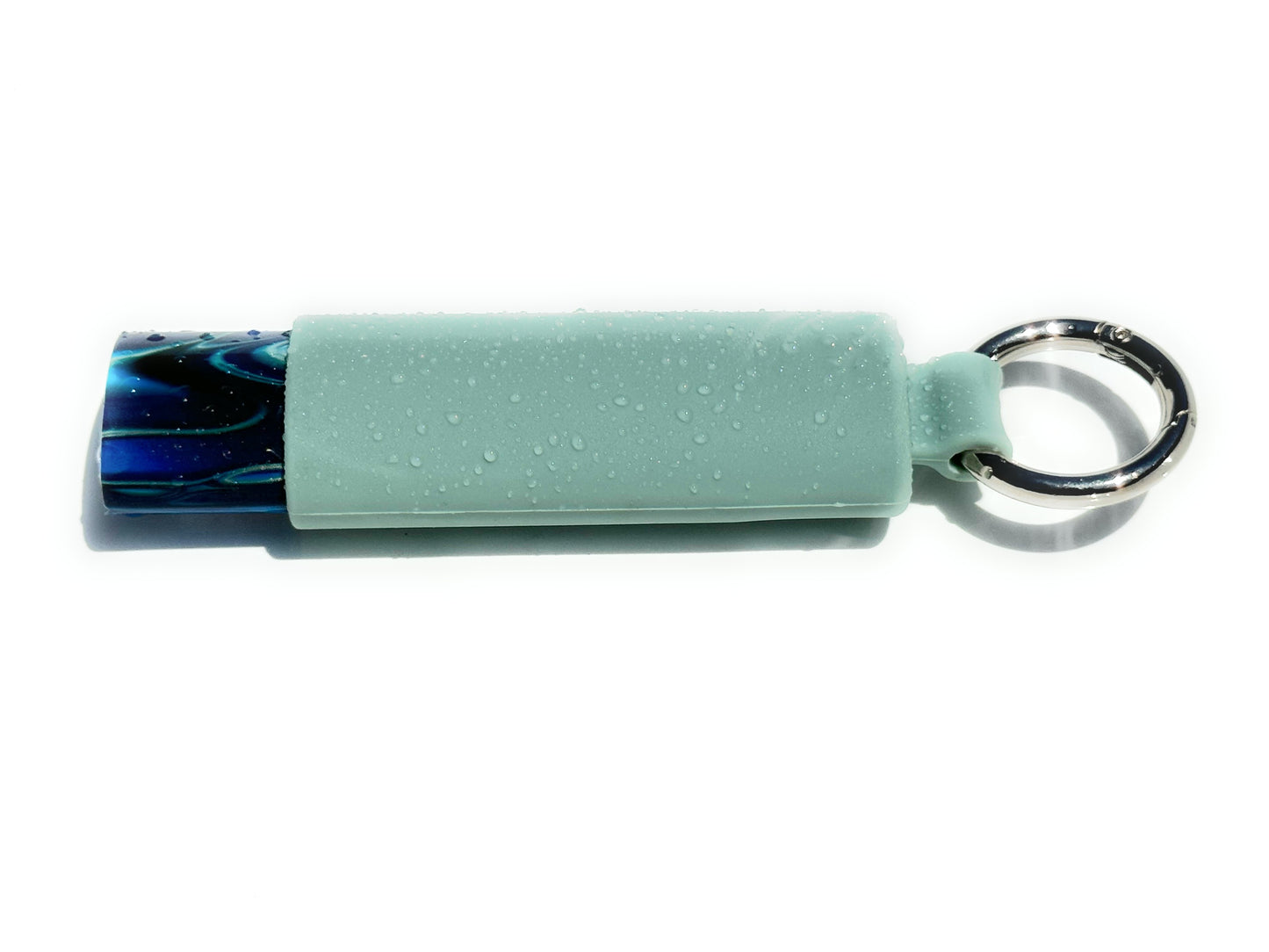 Light Gray Lighter Holder Keychain with Spring Clip made by Lighter Locators