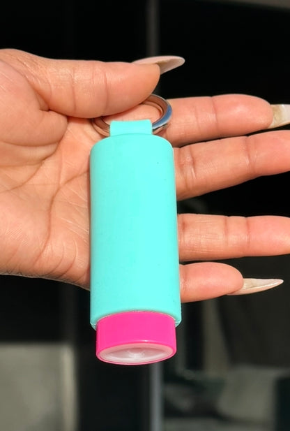 Aqua Blue Lighter Holder Keychain with Spring Clip made by Lighter Locators