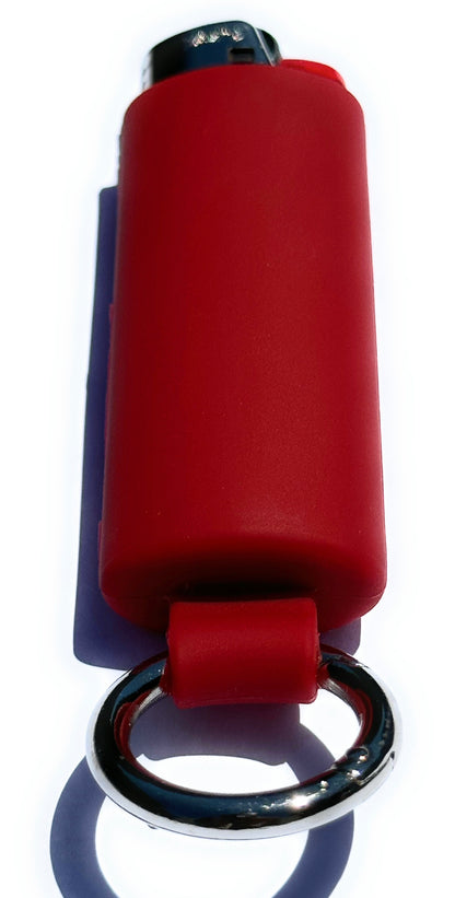 Burgundy Red Lighter Holder Keychain with Spring Clip made by Lighter Locators