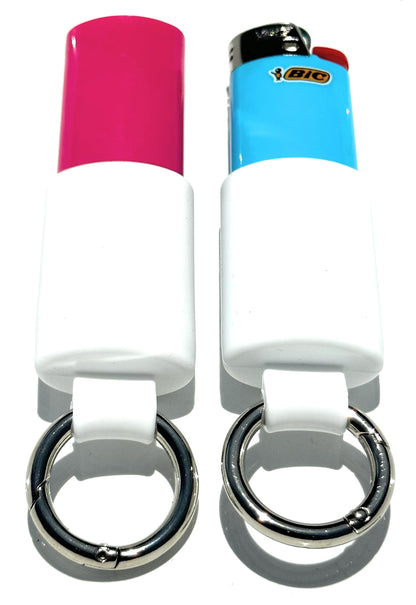 Keychain Lighter Safety Caps with Spring Clips (2 Pack)