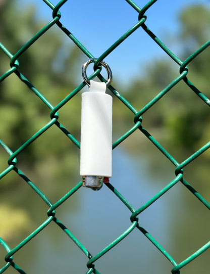 White Lighter Holder Keychain with Spring Clip made by Lighter Locators